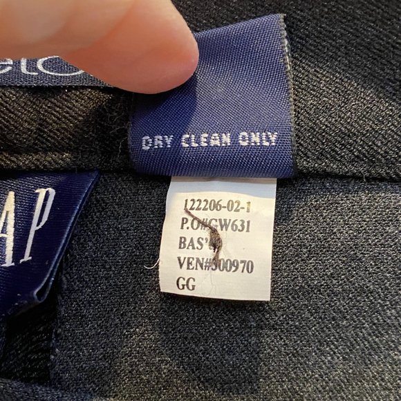 VINTAGE GAP -- Dress Pants, Gray, Straight Leg, Side Button and Zip, Tall - Picture 7 of 7